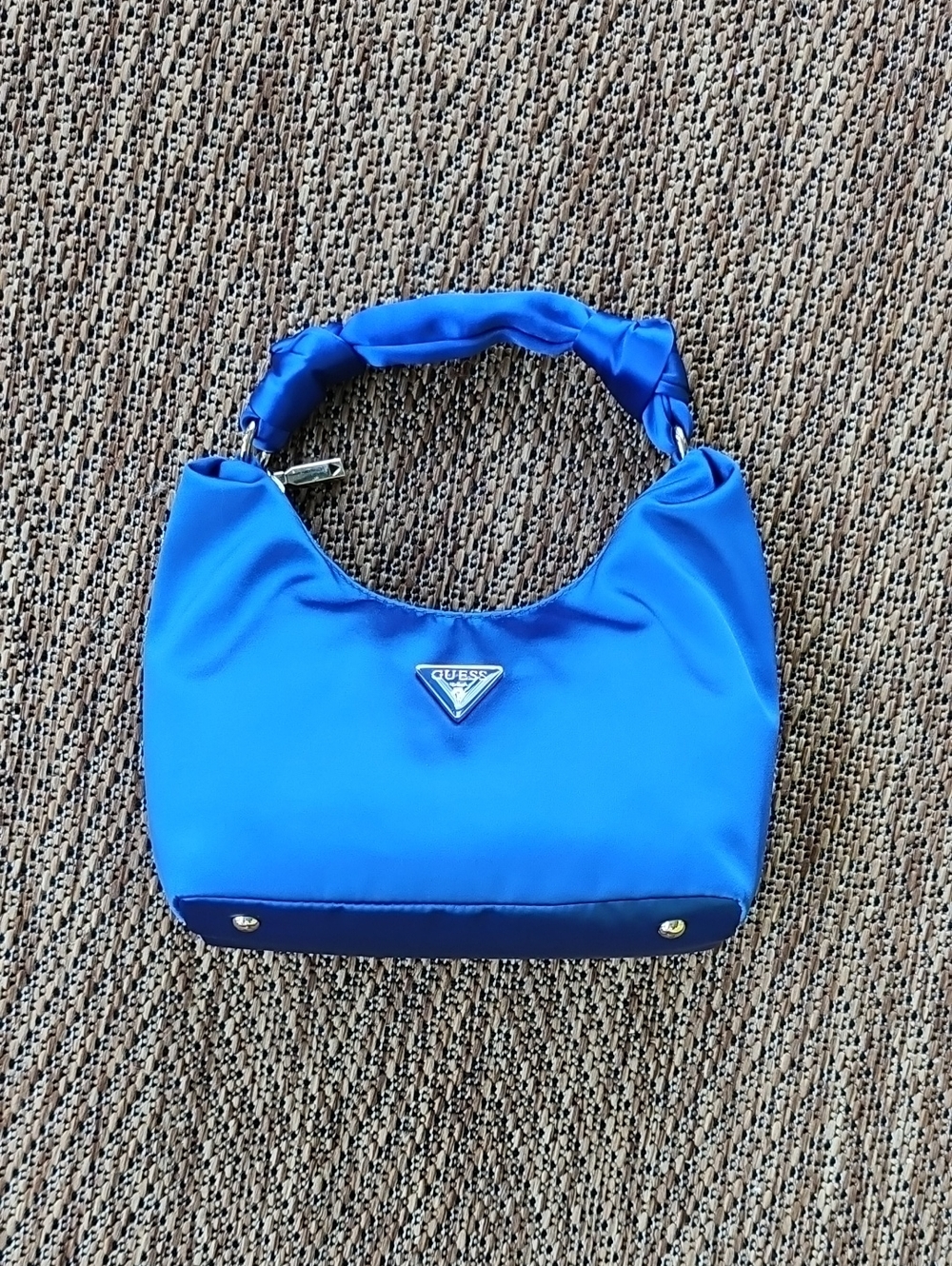 GUESS Electric Blue Shoulder Bag with Twisted Handle